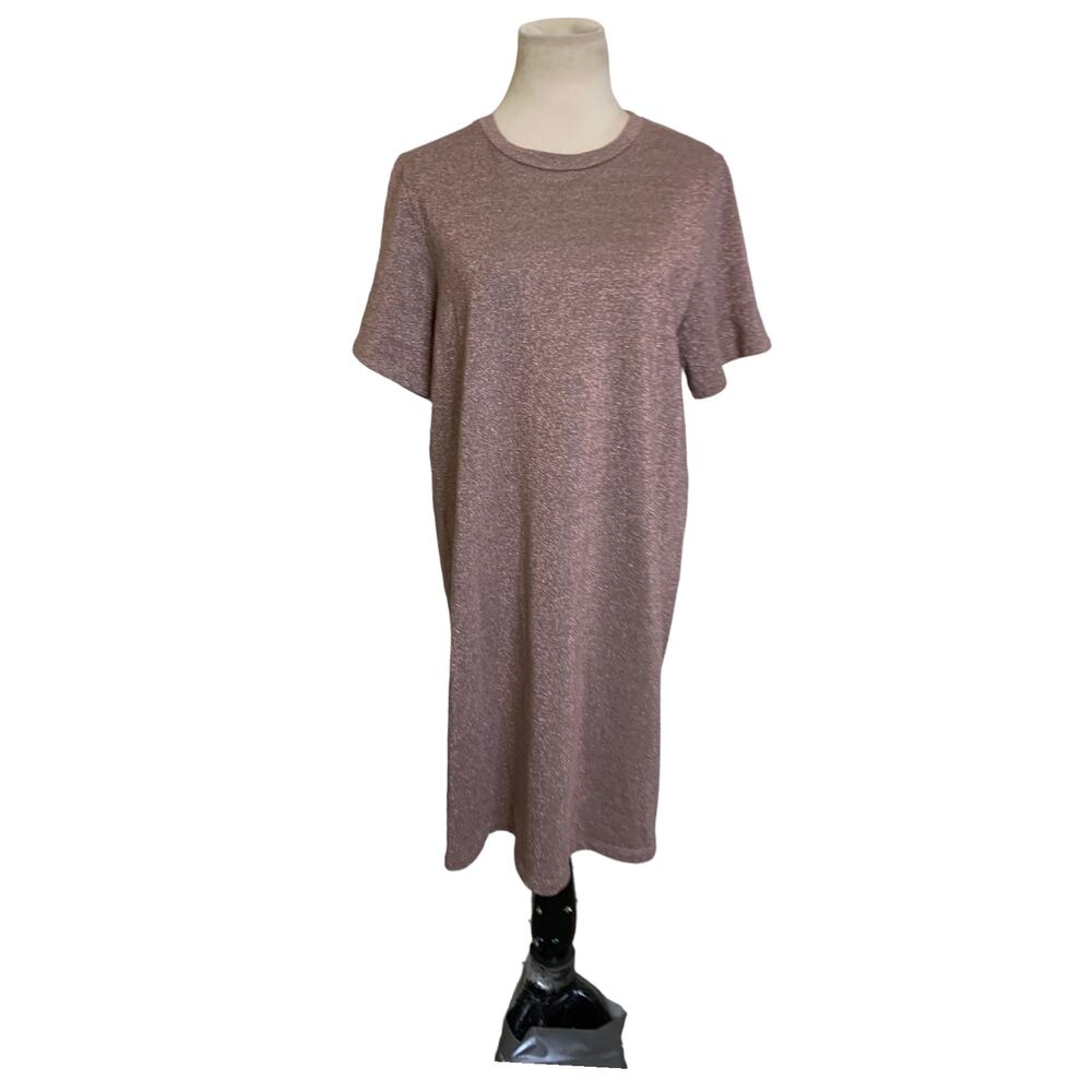 COS Shimmery pink short sleeves t-shirt mini dress size Medium - Picture 10 of 14
